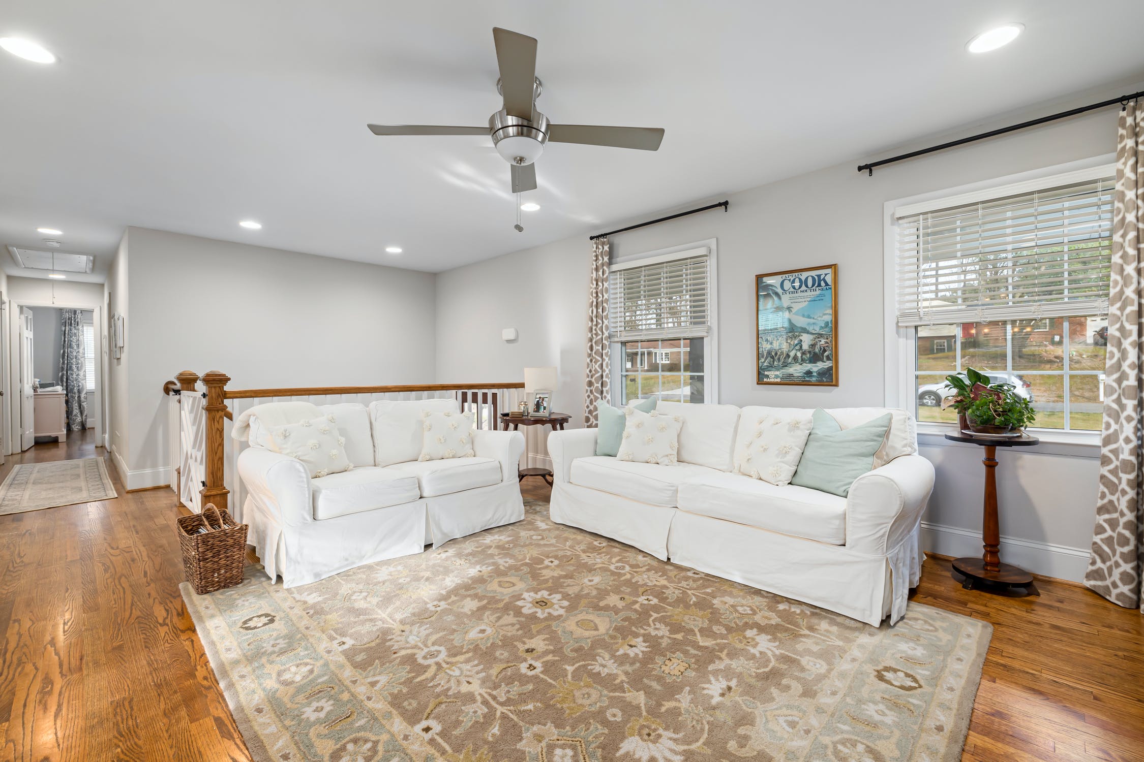 Living room with new Ceiling Fan Installation in Arlington